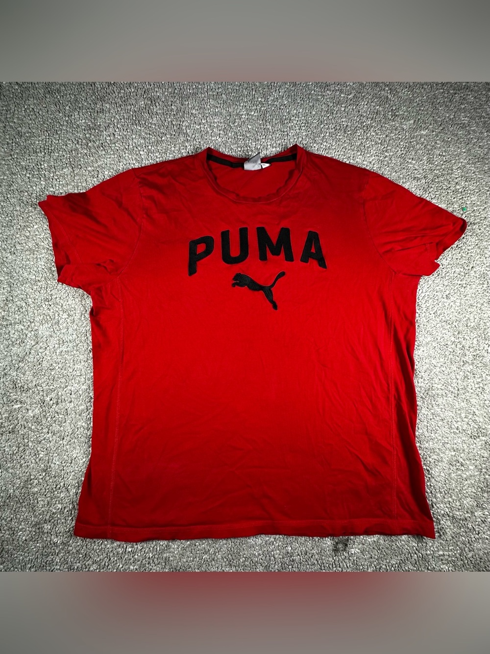 PUMA Red T-Shirt Black Lettering Size XXL
